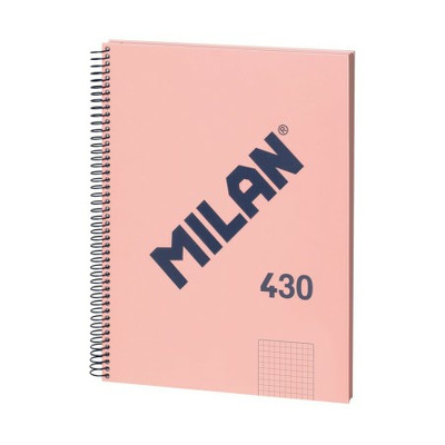 Caiet A4 80 file matematica cu spira MILAN roz