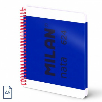 Caiet A5 cu spira, 80 file AR, Albastru Nata 57053E80B
