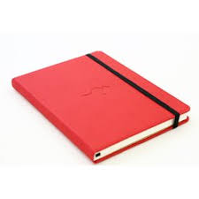 Caiet cu elastic, A5 , 96 file-100g/mp-cream, coperti rigide rosii, Dingbats Kangaroo - dictando