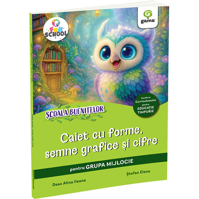 Caiet cu forme, semene grafice si cifre pentru grupa mijlocie