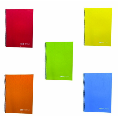 Caiet cu spirala, A4, 70 file, 70gsm, coperta carton 300gsm, design geometrics - velin