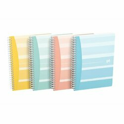 Caiet cu spirala, OXFORD Iconic, B5, 60 file-90g/mp, Scribzee, coperta carton assorted design-mate