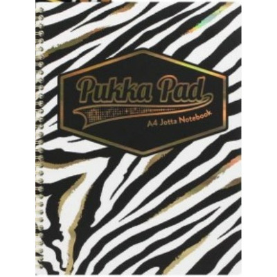 Caiet cu spirala Pukka Pad Wild Jotta A4+, dictando, 160 pagini (zebra)