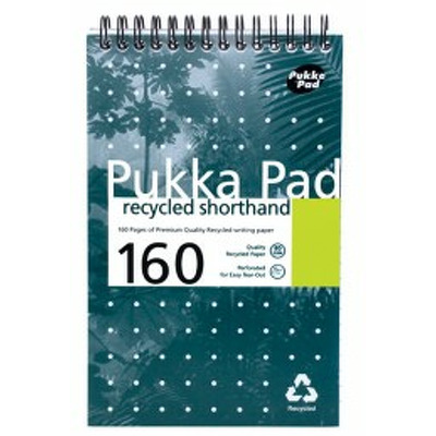 Caiet cu spirala Pukka Pads Recycled Pad 128 x 203mm, 160 pag, hartie 80 g, 100% reciclata, coperti cartonate