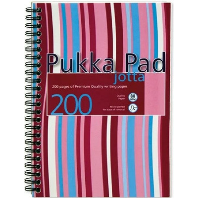 Caiet cu spirala Pukka Pads Stripes dictando A5, pink, 200 pagini