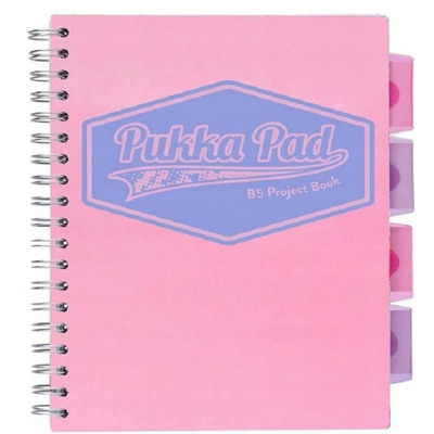 Caiet cu spirala si 5 separatoare Pukka Pads Project Book Pastel, coperti PP, 200 pag Matematica, B5, hartie 80g