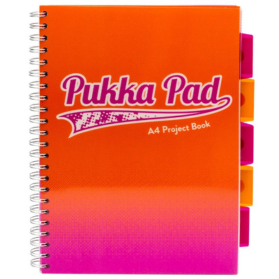 Caiet cu spirala si separatoare A4, matematica, portocaliu Pukka Pads Project Book Fusion