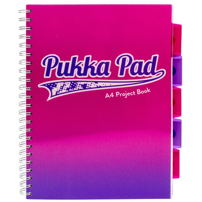 Caiet cu spirala si separatoare A4, matematica, roz Pukka Pads Project Book Fusion
