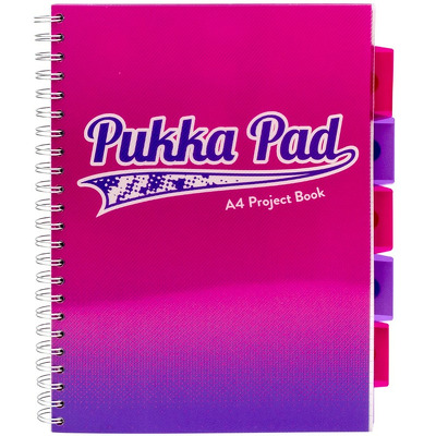 Caiet cu spirala si separatoare A5, matematica, albastru Pukka Pads Navy Project Book