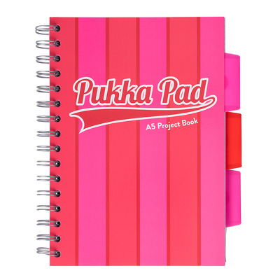 Caiet cu spirala si separatoare, matematica A5 roz, Pukka Pads Project Book Vogue