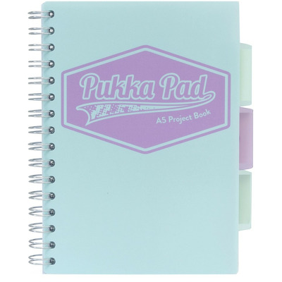 Caiet cu spirala si separatoare Pukka Pads Project Book Pastel DICTANDO A5 menta