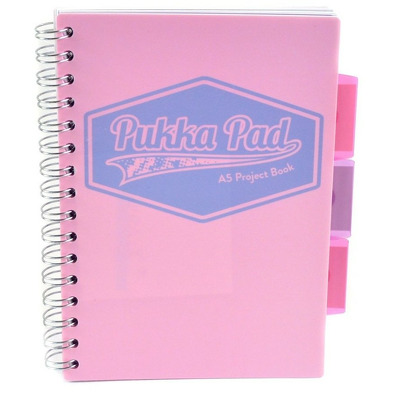 Caiet cu spirala si separatoare Pukka Pads Project Book Pastel DICTANDO A5 roz