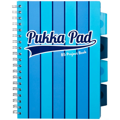 Caiet cu spirala si separatoare Pukka Pads Project Book Vogue matematica B5 albastru