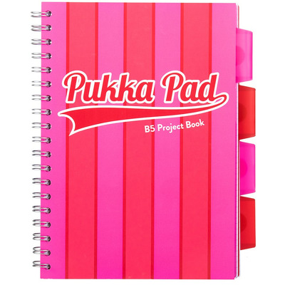 Caiet cu spirala si separatoare Pukka Pads Project Book Vogue matematica B5 roz