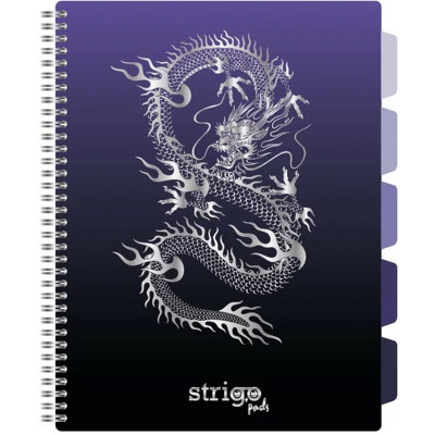 Caiet cu spirala si separatoare, STRIGO PADS Project Book DRAGON, A4, Matematica