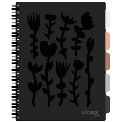 Caiet cu spirala si separatoare, STRIGO PADS Project Book Floral A4, Matematica