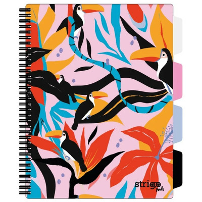 Caiet cu spirala si separatoare, STRIGO PADS Project Book Jungle A4, Matematica