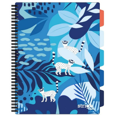 Caiet cu spirala si separatoare, STRIGO PADS Project Book Jungle A4, Matematica