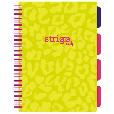 Caiet cu spirala si separatoare, STRIGO PADS Project Book Neon, A5, Dictando