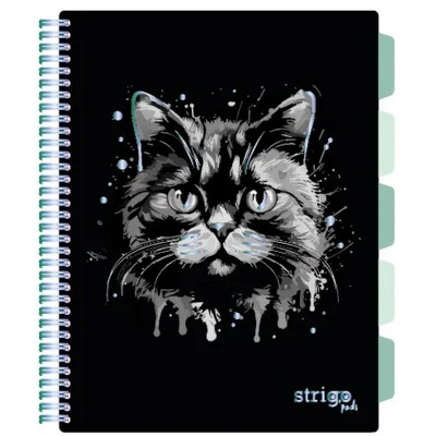 Caiet cu spirala si separatoare, STRIGO PADS Project Book PISICA, B5, Dictando
