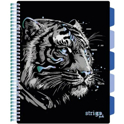 Caiet cu spirala si separatoare, STRIGO PADS Project Book TIGRU, A4, Dictando