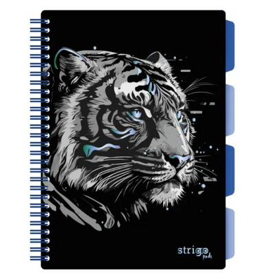 Caiet cu spirala si separatoare, STRIGO PADS Project Book TIGRU, B5, Dictando