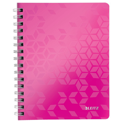 Caiet de birou Leitz Wow, PP, A5, roz metalizat - matematica