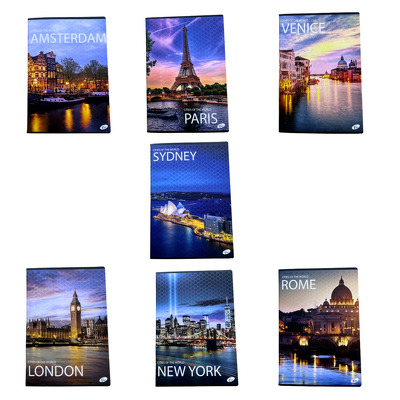 Caiet dictando A4, 60 file, 80gsm, coperta carton 300gsm, design cities of the world Caiet dictando A4, 60 file, 80gsm, coperta carton 300gsm, design cities of the world