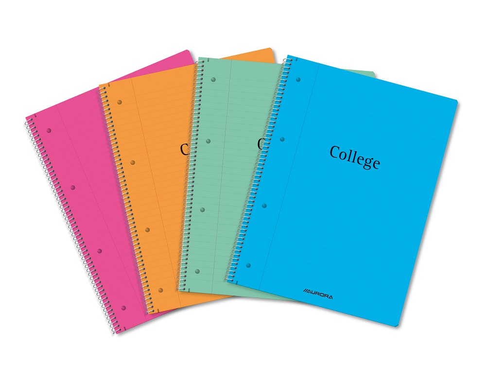 Caiet dictando College, cu spirala si 4 perforatii, A4, 80 file, coperta PP, Aurora