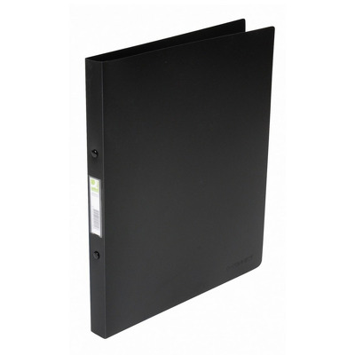 Caiet mecanic 4 inele - D16mm, coperti flexibile PP, Q-Connect - negru transparent