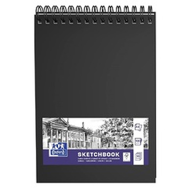Caiet pentru schite, Sketchbook, A4, 96 file-100g/mp, coperta carton rigida - negru