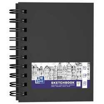 Caiet pentru schite, OXFORD Sketchbook, A6, 96 file-100g/mp, coperta carton rigida - negru