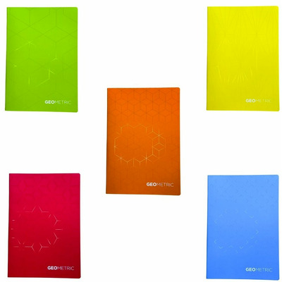 Caiet velin A4, 60 file, 80gsm, coperta carton 300gsm, design geometrics