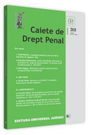 Caiete de drept penal nr. 1/2018
