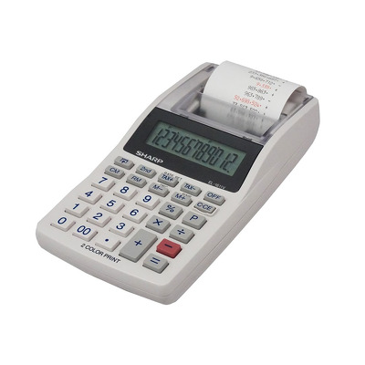 Calculator cu banda, 12 digits, Sharp EL-1611V - alb