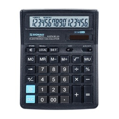 Calculator de birou, 16 digits, 193 x 143 x 38 mm, negru