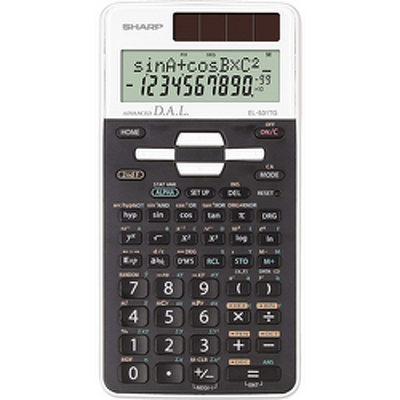 Calculator stiintific, 10 digits, 273 functii, 161x80x15mm, dual power, SHARP EL-531TGWH-negru/alb