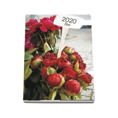 Calendar 2020 de perete cu flori - Cu spira alba si agatatoare
