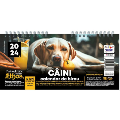 Calendar de birou 2024, caini - landscape