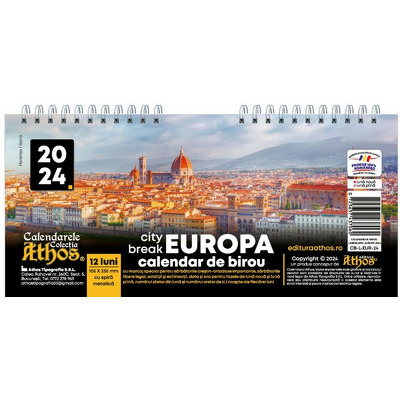 Calendar de birou 2024, city break Europa