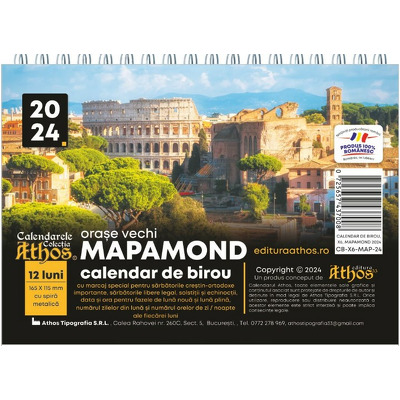 Calendar de birou 2024, Mapamond, orase vechi - X6
