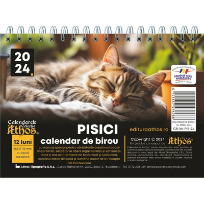 Calendar de birou 2024, pisici , X6