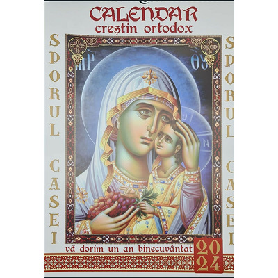 Calendar de perete crestin-ortodox 2024, Sporul casei, alb-format X4