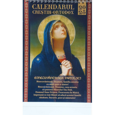 Calendarul crestin-ortodox 2025, de birou - Binecuvantarea familiei (negru)