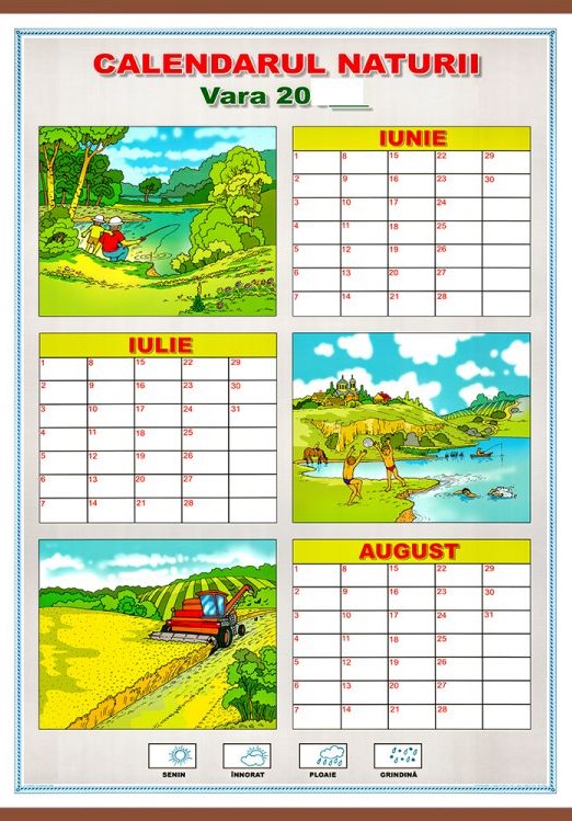 Calendarul naturii. Vara - Calendarul naturii. Iarna. Plansa DUO