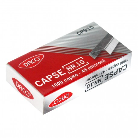 Capse pentru capsator nr. 10, 1000 bucati/cutie, Daco Capse pentru capsator nr. 10, 1000 bucati/cutie, Daco
