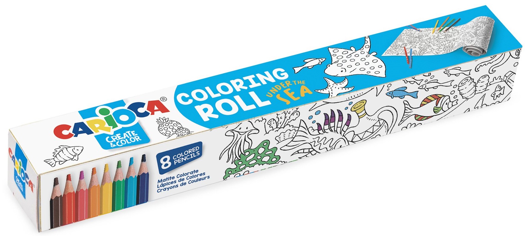 Carioca Coloring Roll, 30 x 198 cm/rola, hartie autoadeziva - Under The Sea