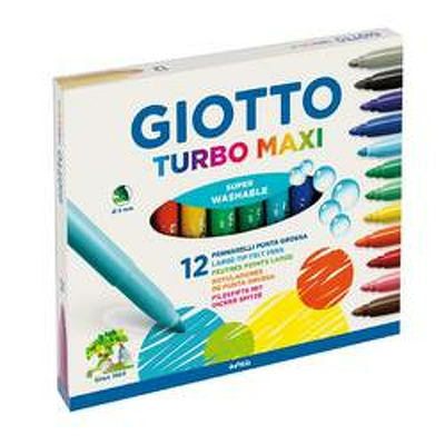 Carioca lavabila cu varf 5mm, 12 culori/cutie, GIOTTO Turbo Maxi