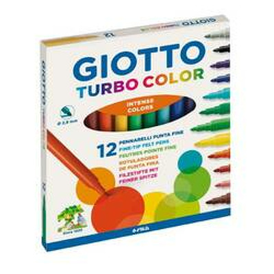 Carioca lavabila, varf 2,8mm, 12 culori/cutie, GIOTTO Turbo Color