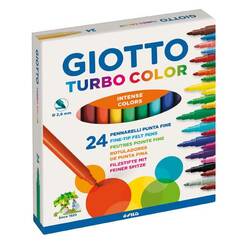 Carioca lavabila, varf 2,8mm, 24 culori/cutie, GIOTTO Turbo Color